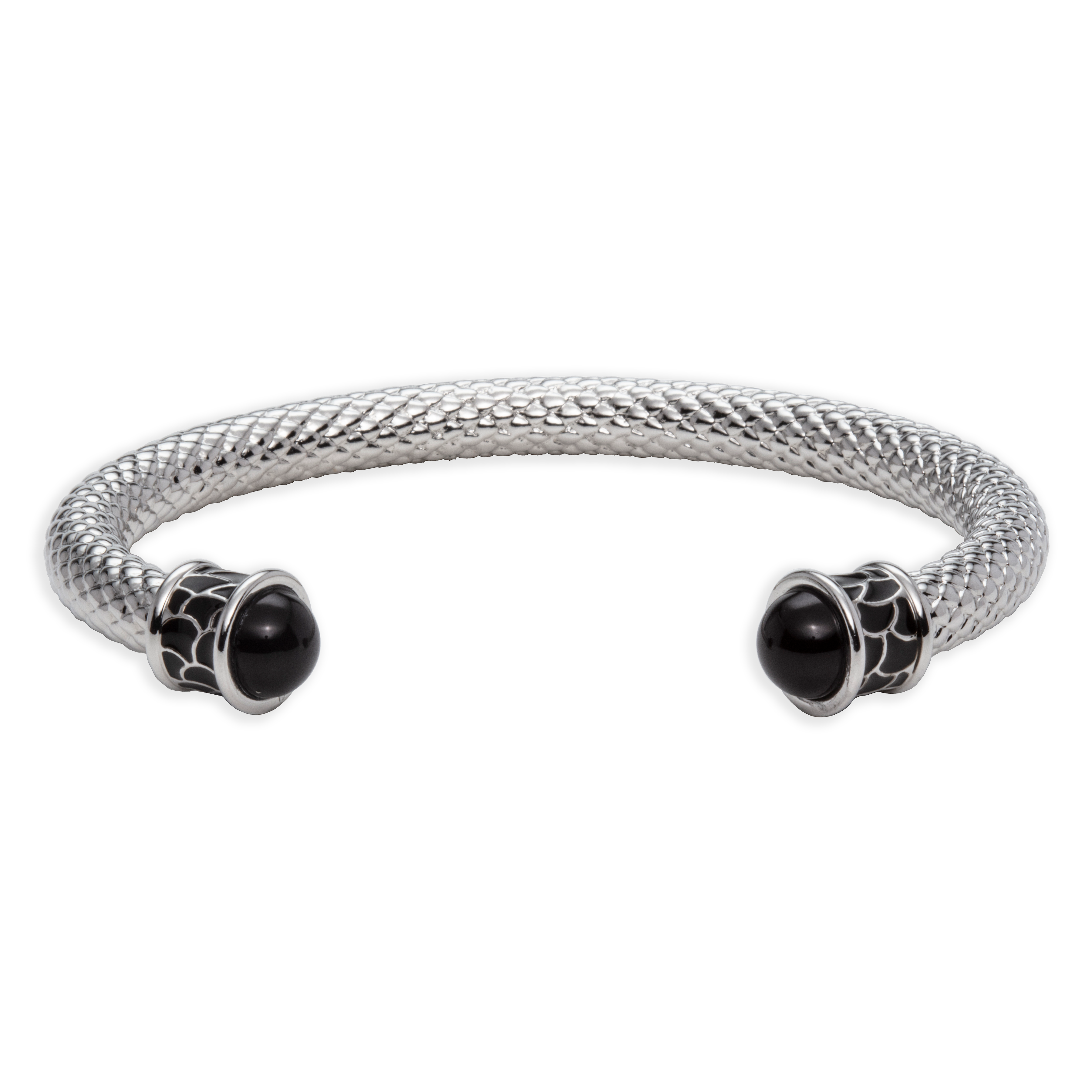 Salamander Torque Black & Silver Bangle | Halcyon Days – HALCYON DAYS