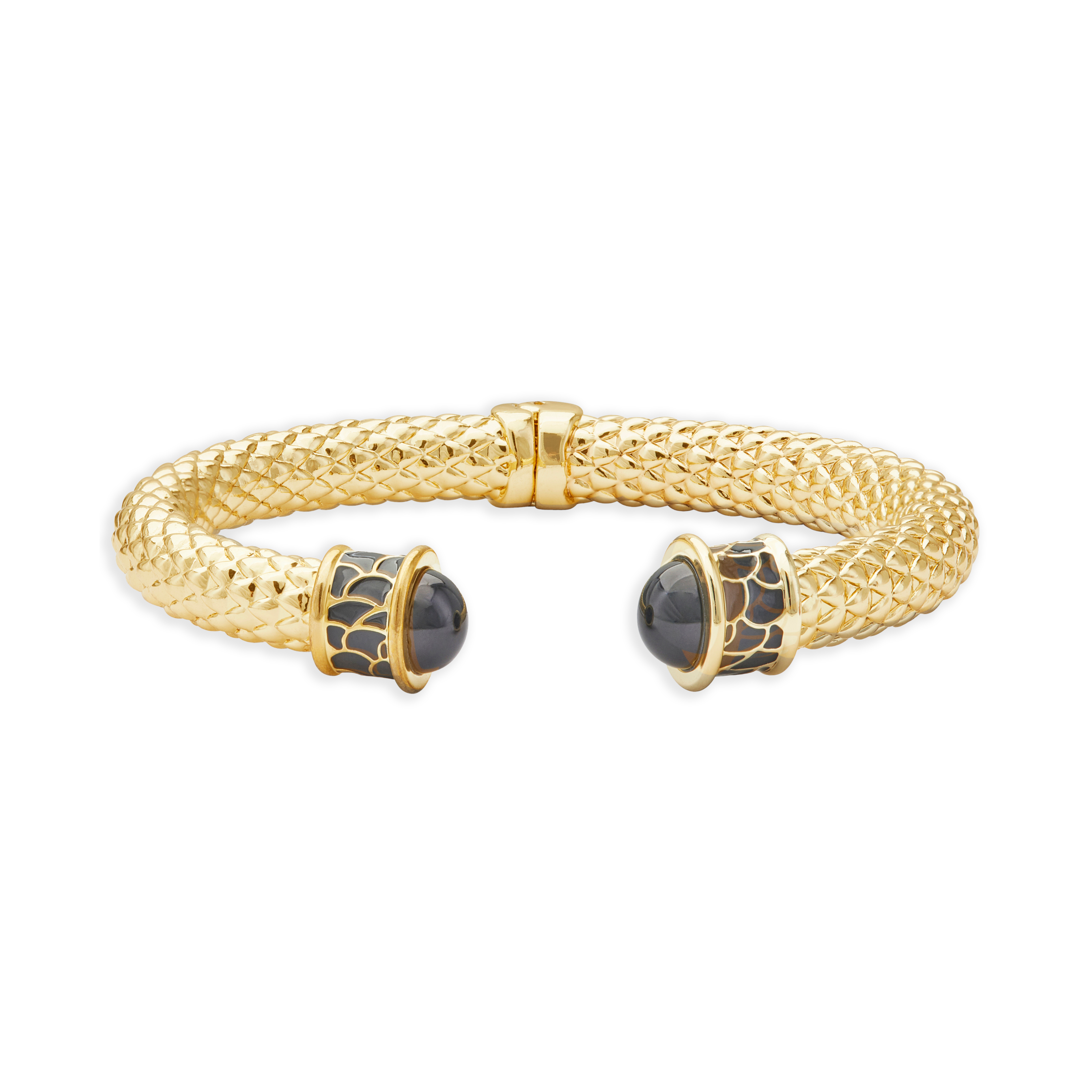 Minoan Hinged Bangle in Black & Gold – HALCYON DAYS