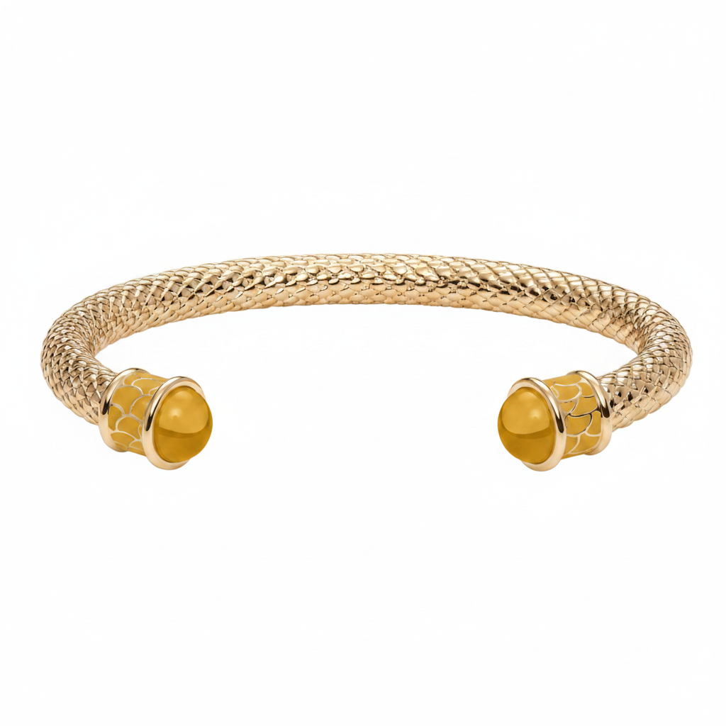 Salamander Torque Bangle in Citrine & Gold | HALCYON DAYS