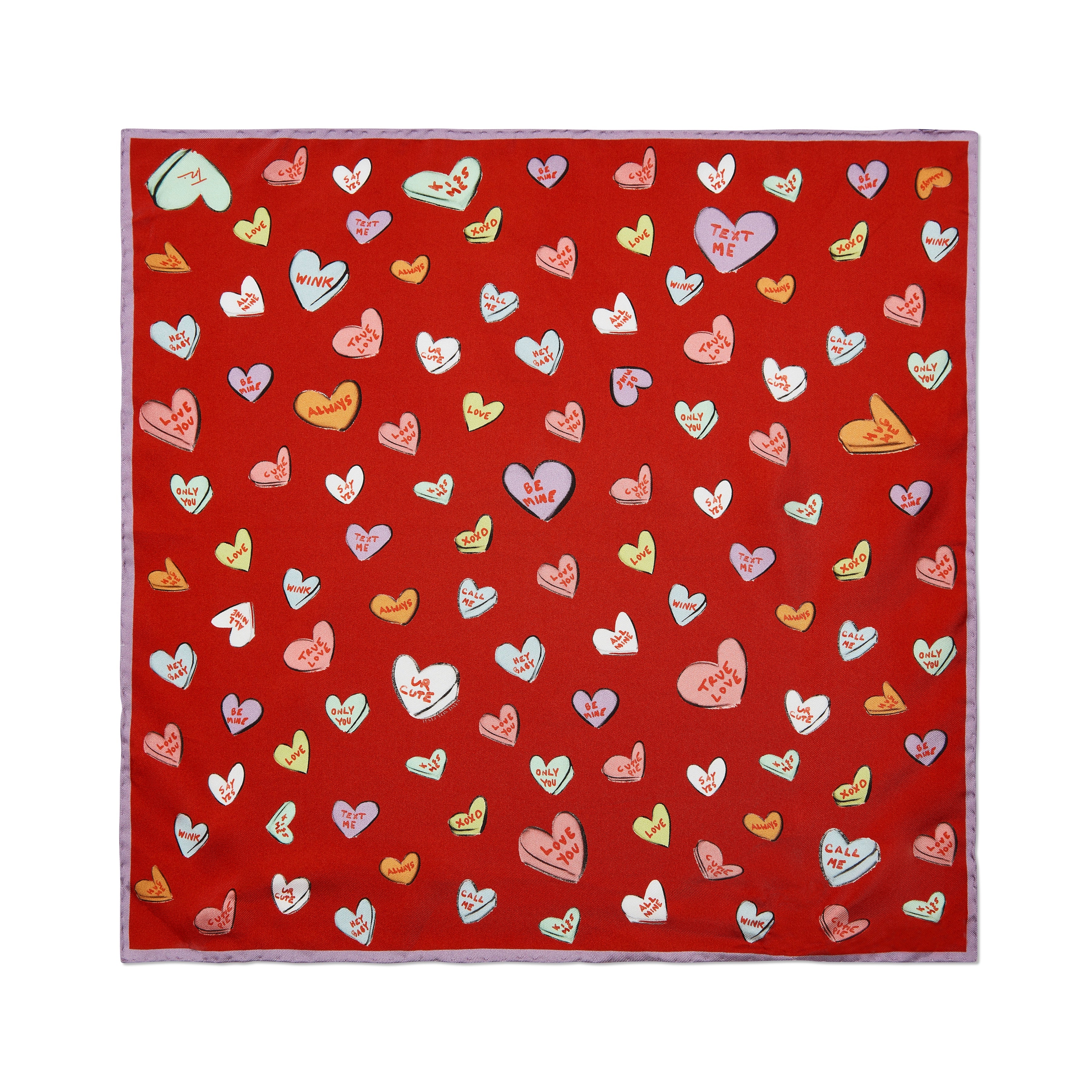 Love Hearts Red Silk Mini Scarf – HALCYON DAYS