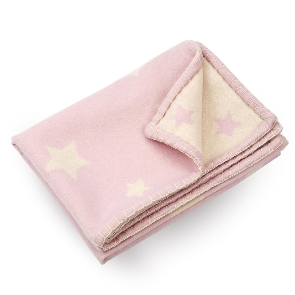 Baby Blanket Pale Pink Cannage Wool and Cashmere Knit