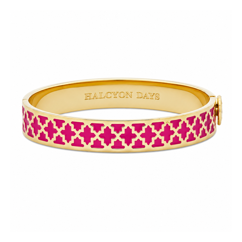 Agama Hinged Bangle in Pink Tourmaline & Gold