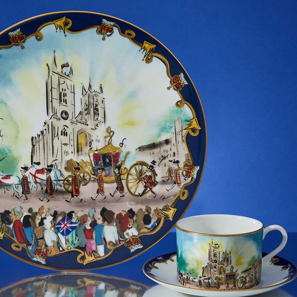 Halcyon Days Pageantry at Westminster Abbey Teacup & Saucer - Thumbnail 3