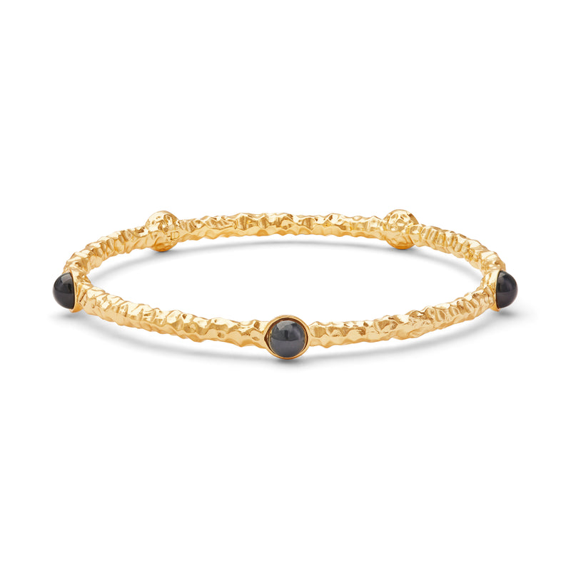 Cabochon Push-On Bangle in Black & Gold