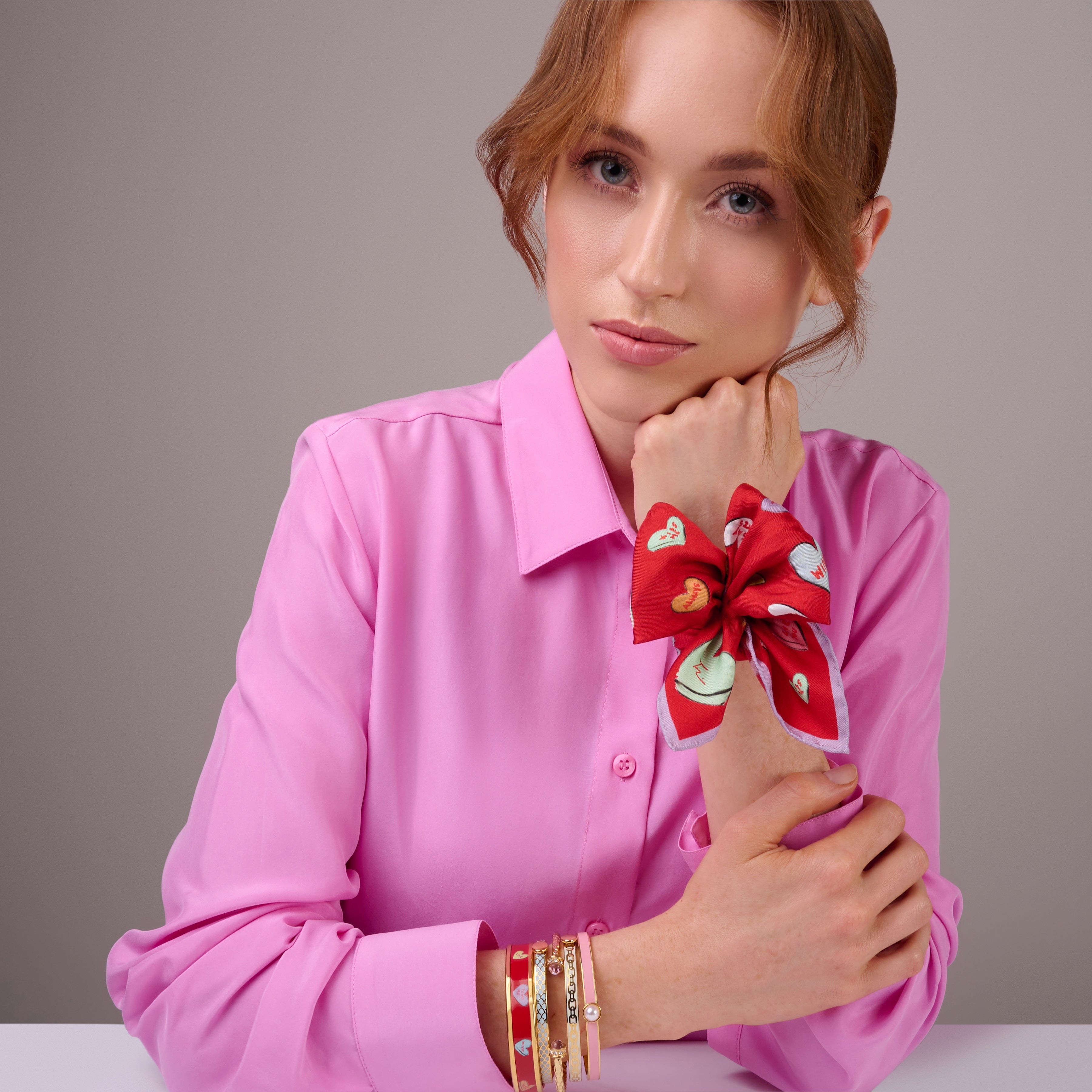 Love Hearts Red Silk Mini Scarf – HALCYON DAYS