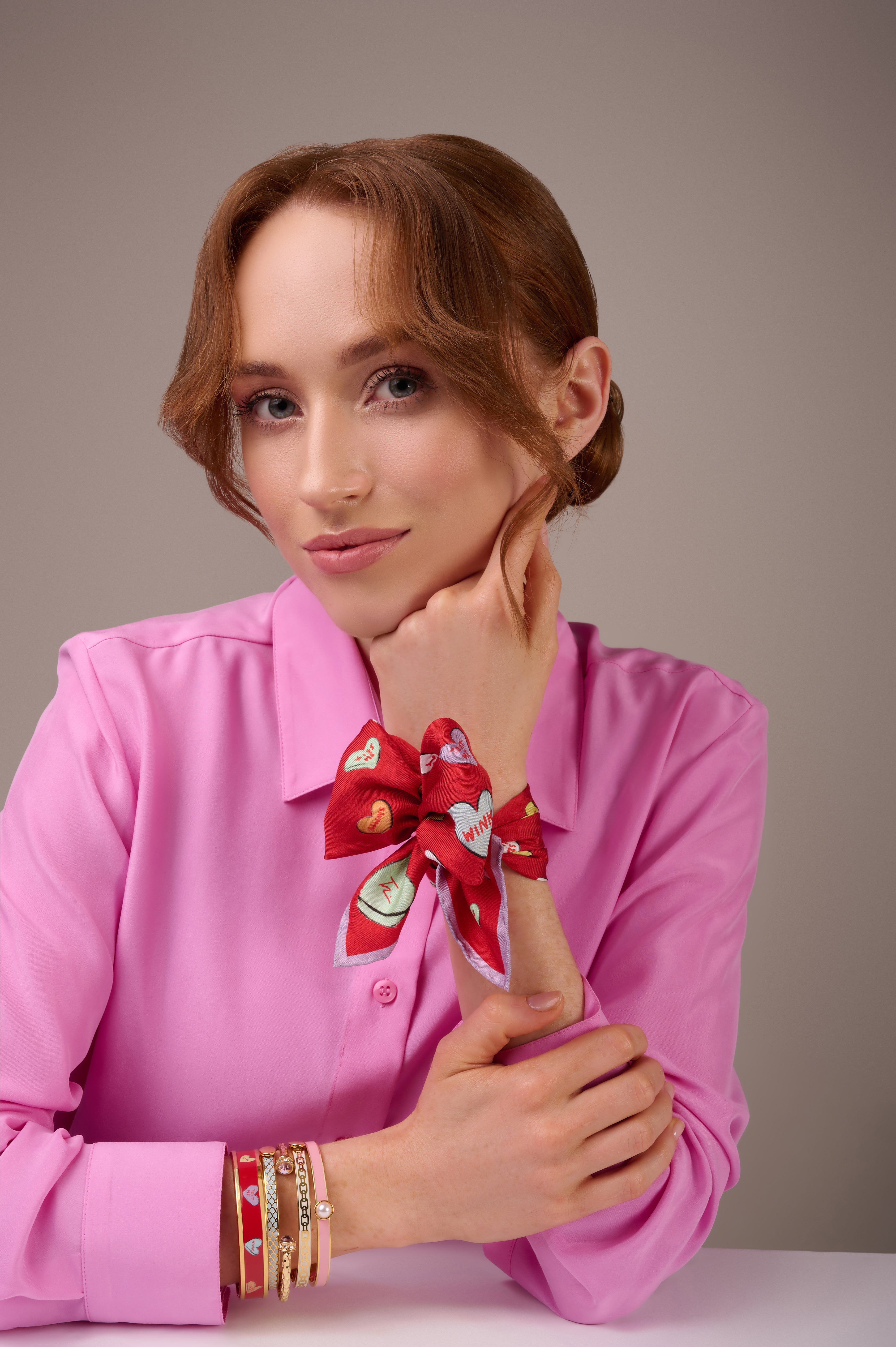 Love Hearts Red Silk Mini Scarf – HALCYON DAYS