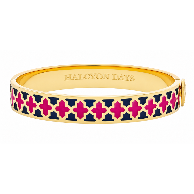 Agama Two Tone Hinged Bangle in Estate Blue & Pink Tourmaline