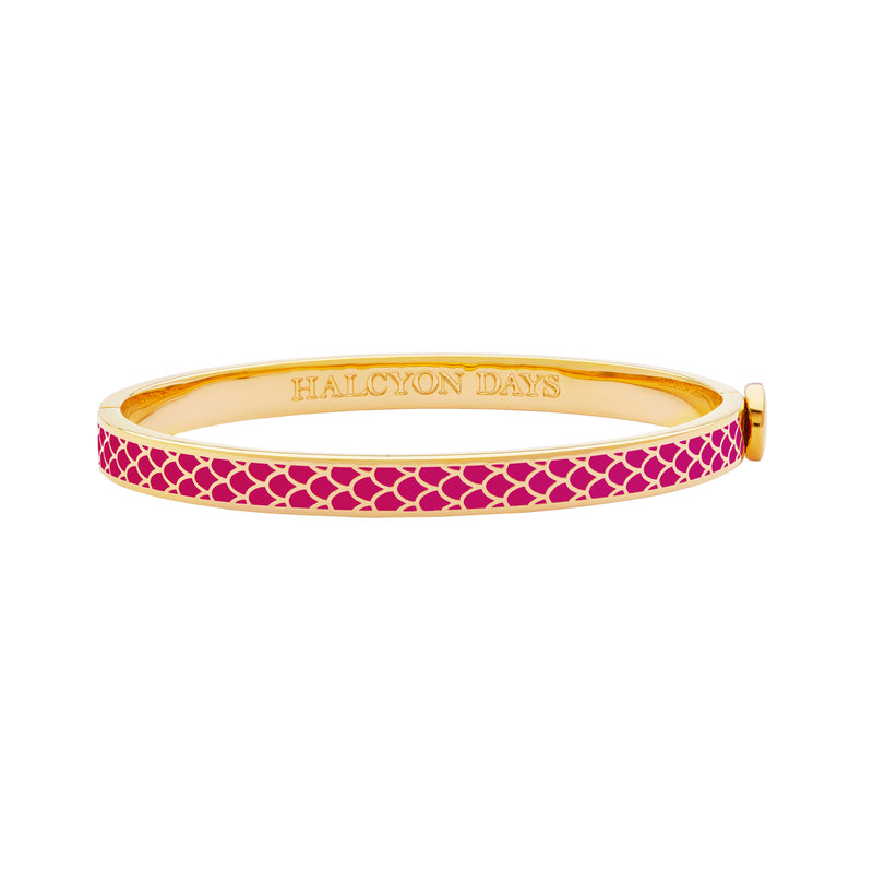 Skinny Salamander Hinged Bangle in Pink Tourmaline and Gold