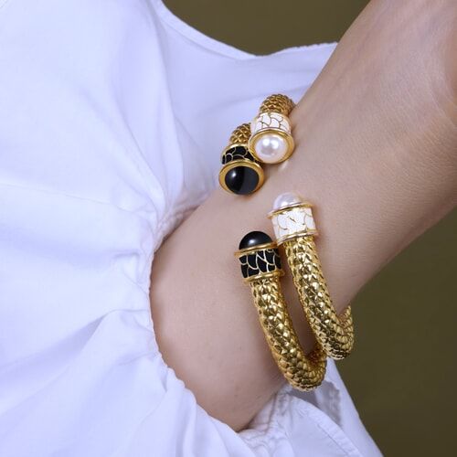 Minoan Torque Bangle in Black & Gold – HALCYON DAYS