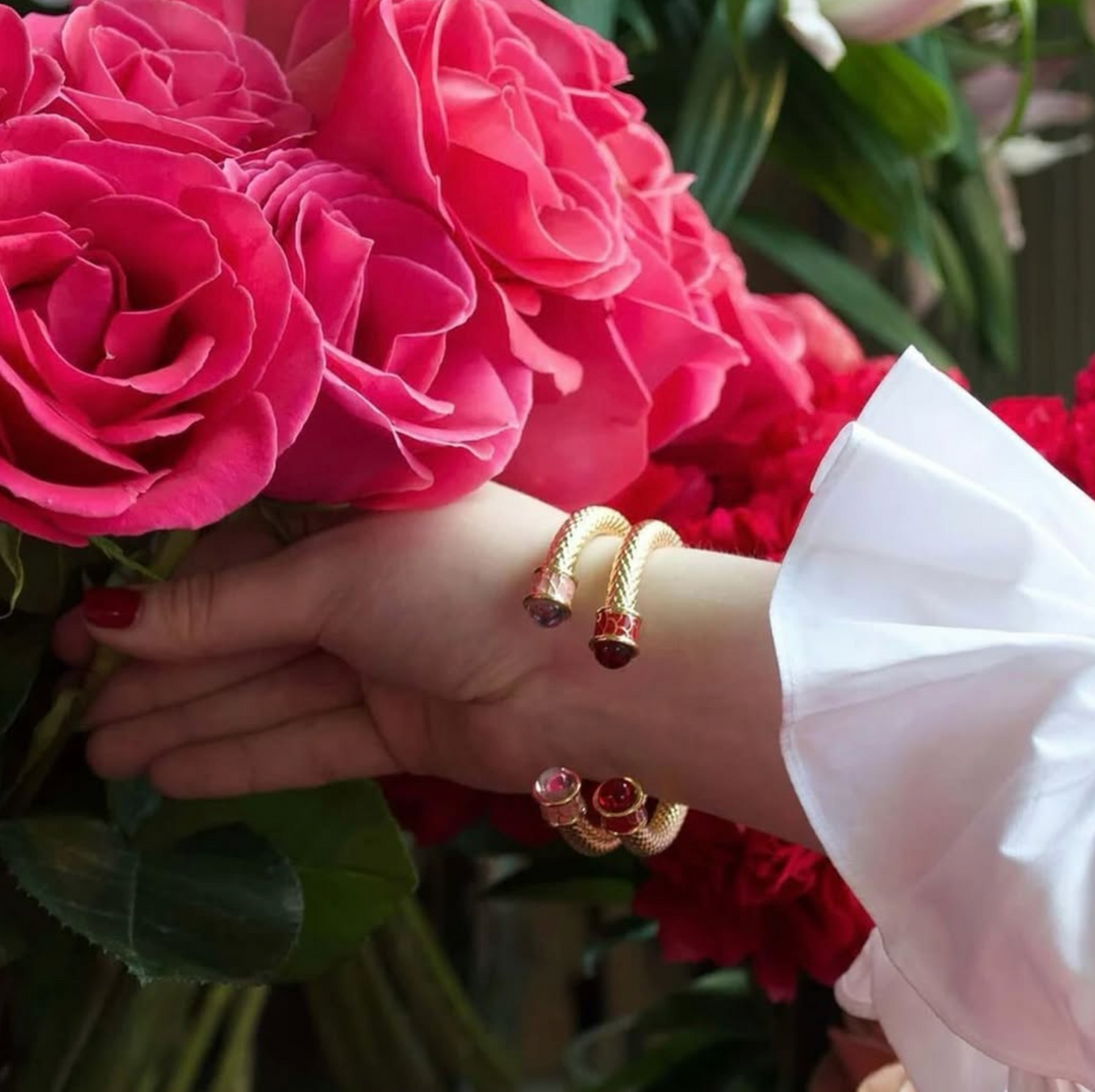 Minoan Torque Ruby & Gold Bangle – HALCYON DAYS