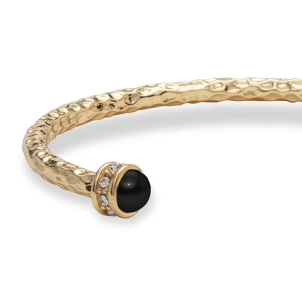 Hammered Torque Black & Gold Bangle | Halcyon Days – HALCYON DAYS