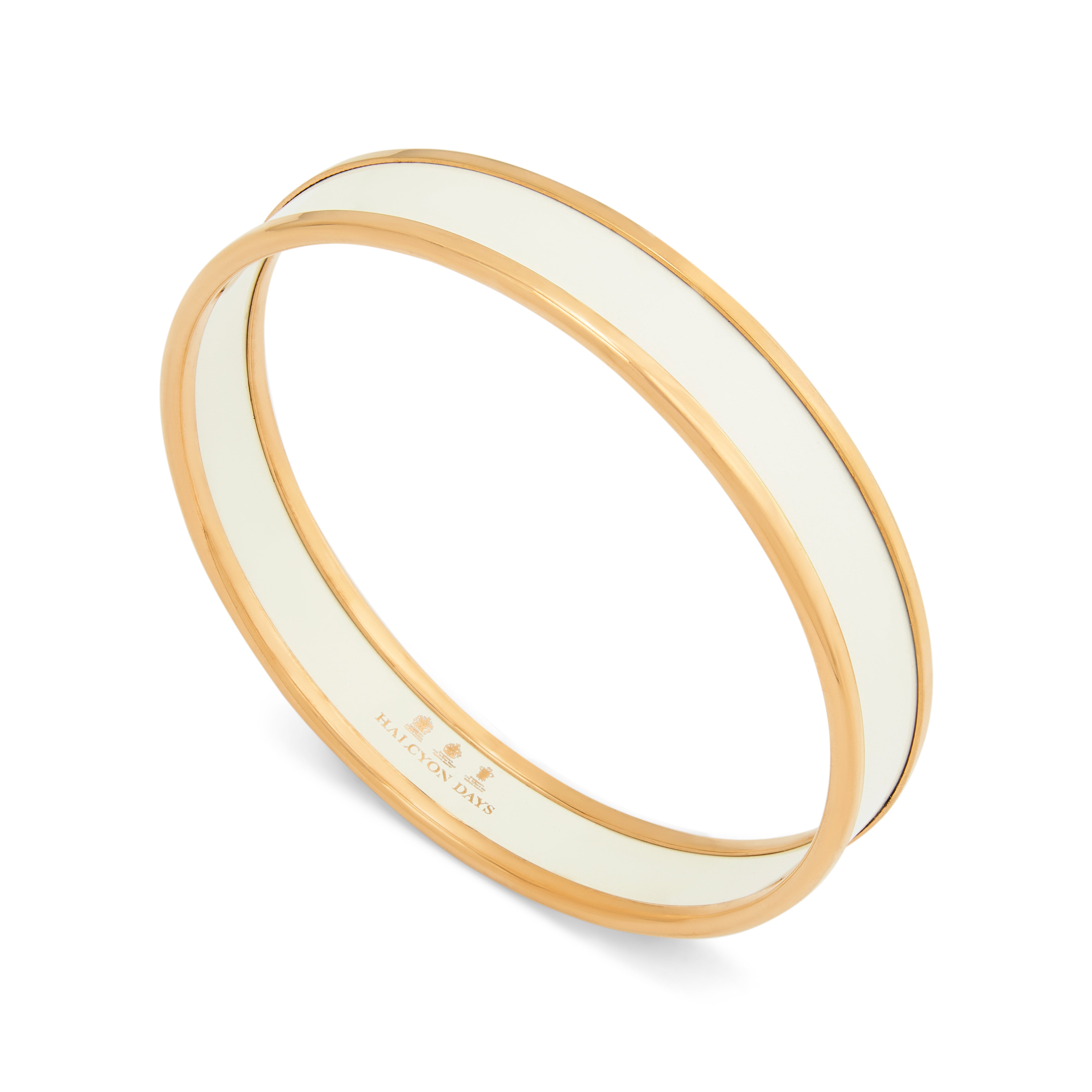 Enamel Bangle in Cream & Gold | Halcyon Days – HALCYON DAYS
