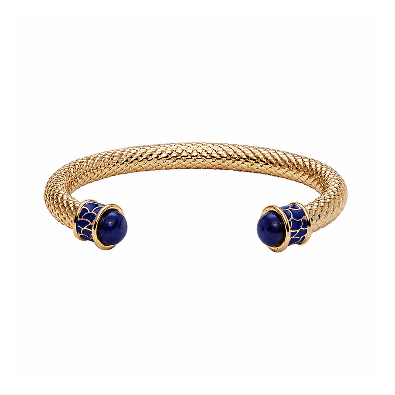 Salamander Torque Cobalt & Gold Bangle