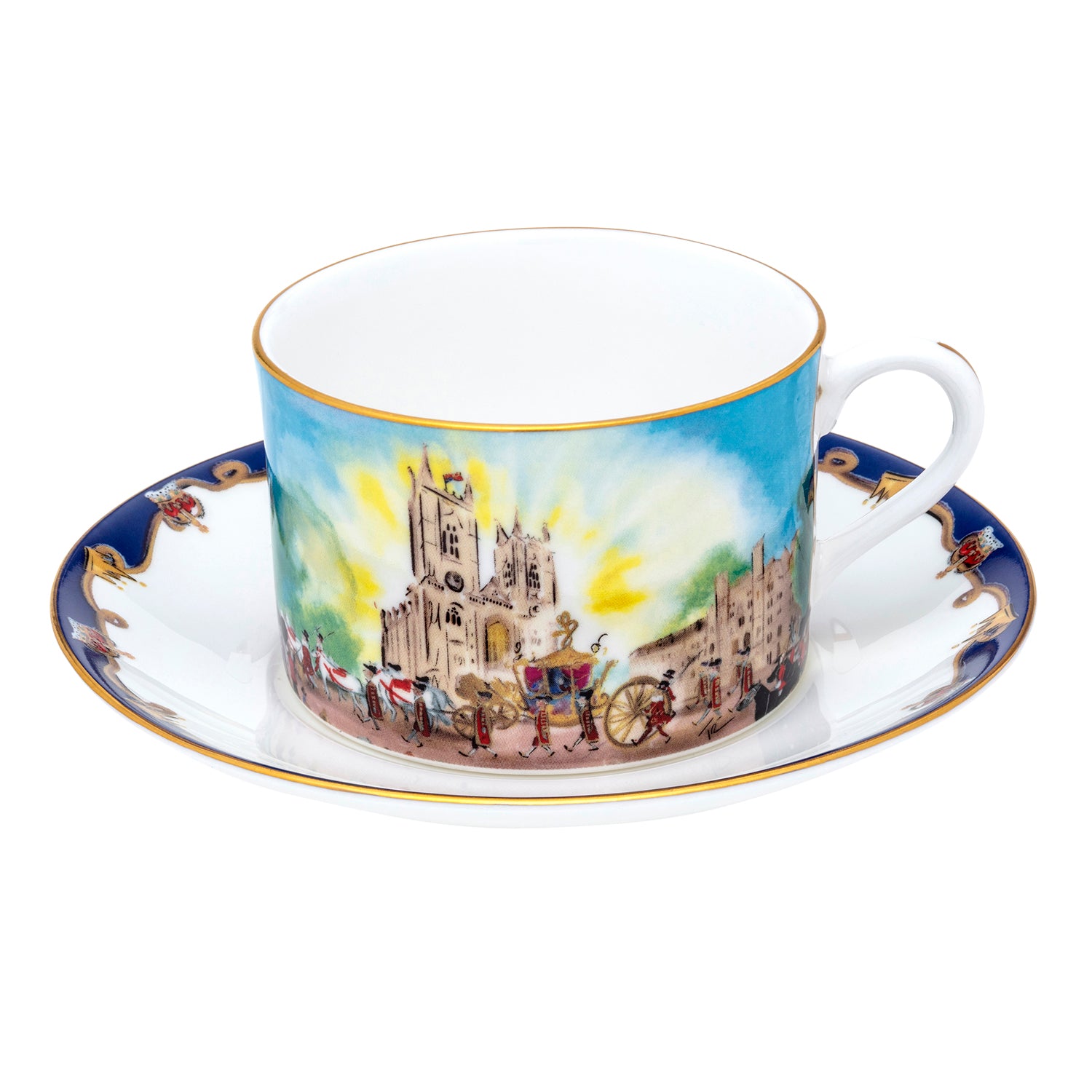 Halcyon Days The Coronation at Westminster Abbey Teacup & Saucer