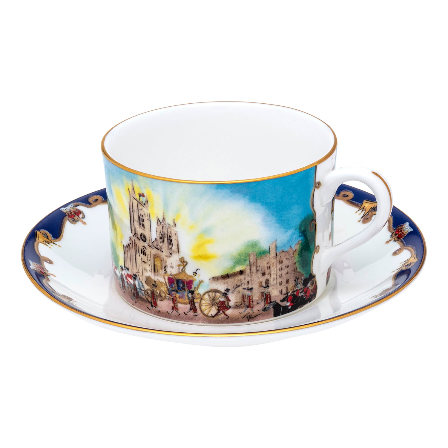 Halcyon Days The Coronation at Westminster Abbey Teacup & Saucer - Thumbnail 2