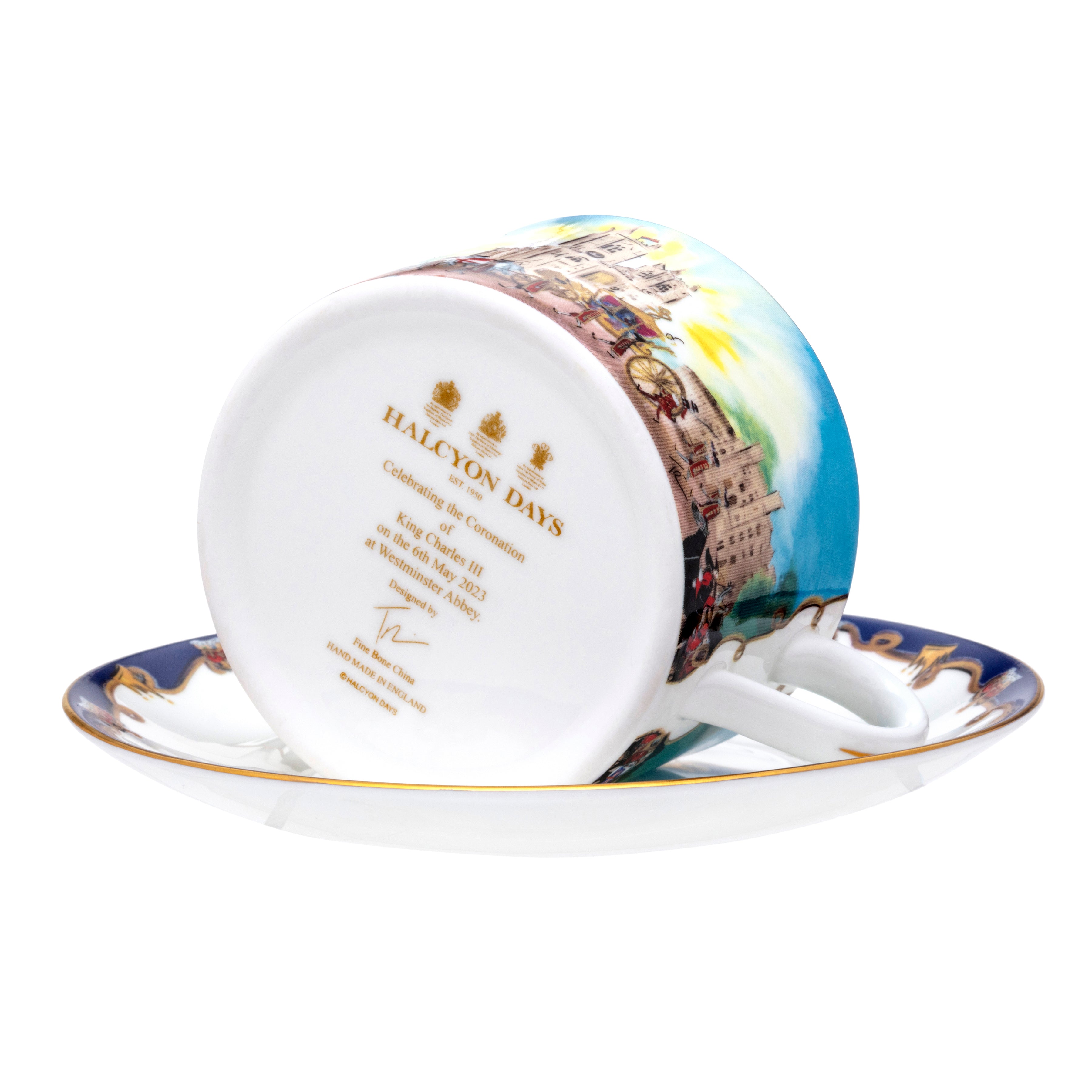 Halcyon Days The Coronation at Westminster Abbey Teacup & Saucer - Thumbnail 3