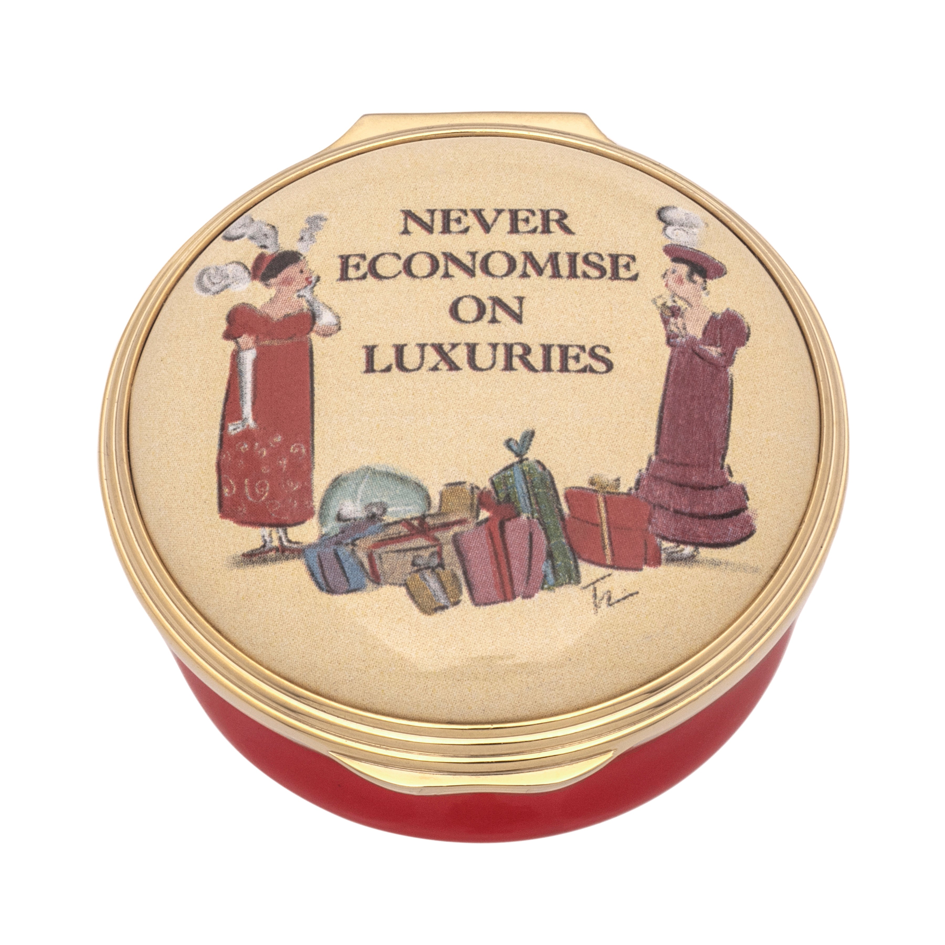 "Never Economise On Luxuries" Enamel Box