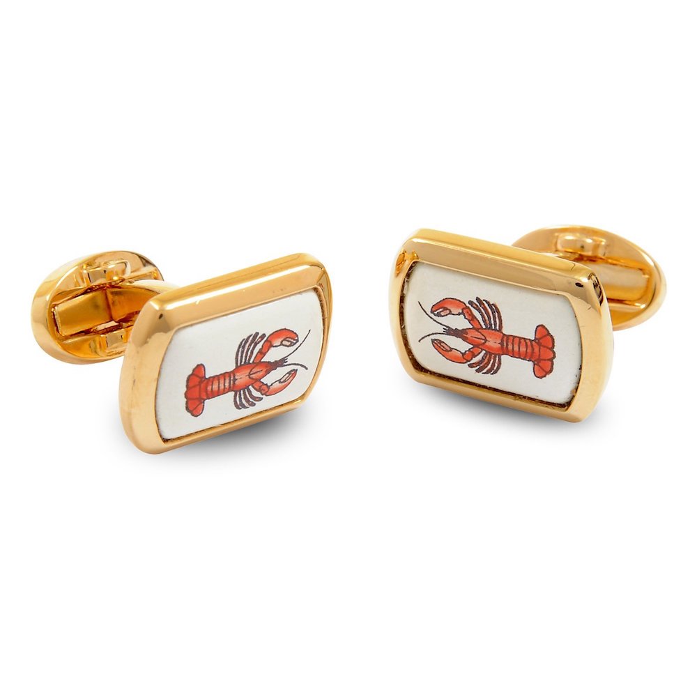 Cuff-Daddy Artsy Red Enamel Square Silver Cufflinks - Toggle Closure, Stylish Men's Dress Accessory