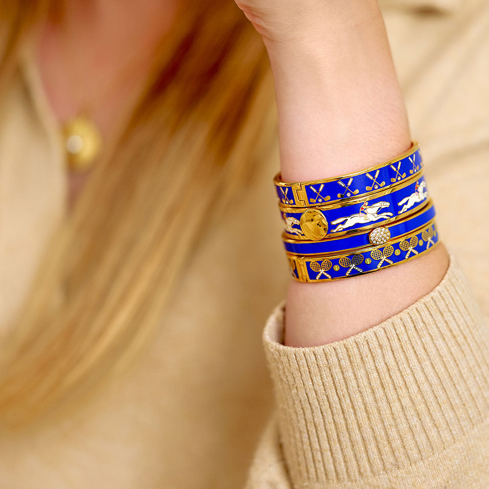 Tennis Racket & Ball Cobalt Bangle | Halcyon Days – HALCYON DAYS