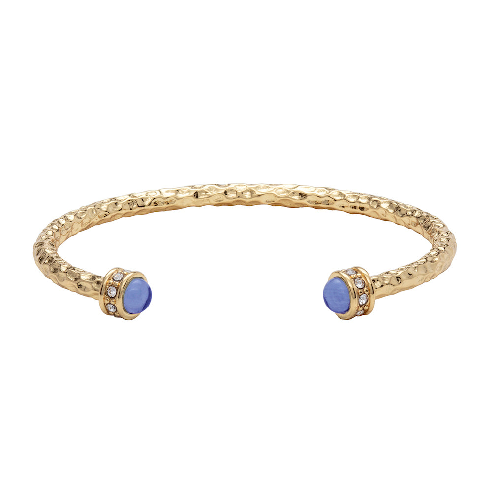 Hammered Torque Forget-Me-Not & Gold Bangle | Halcyon Days – Halcyon Days